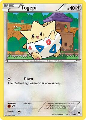 Togepi card from Plasma Storm