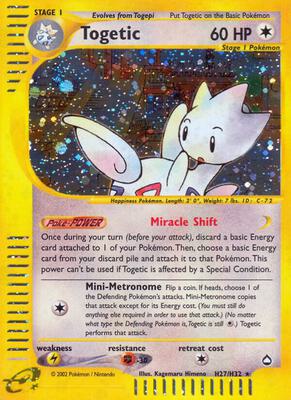 Togetic (H27) card from Aquapolis