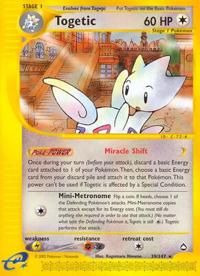 Togetic card from Aquapolis