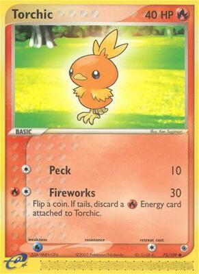 Torchic - 73/109 card from EX Ruby and Sapphire