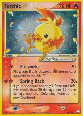 Torchic Star card from EX Team Rocket Returns