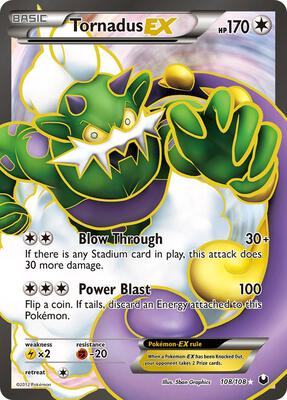 Tornadus EX (108 Full Art) card from Dark Explorers