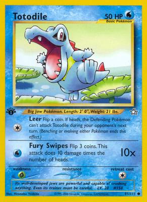 Totodile (81) card from Neo Genesis