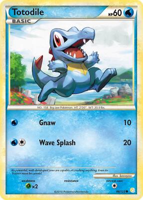 Totodile card from HeartGold SoulSilver
