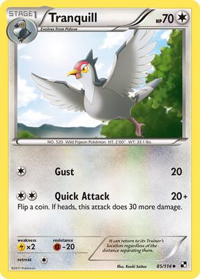 Tranquill card from Black and White
