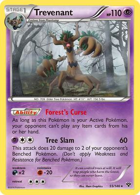 Trevenant card from XY Base Set