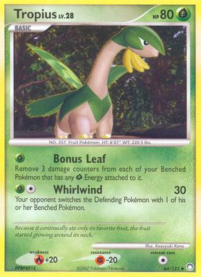 Tropius card from Mysterious Treasures