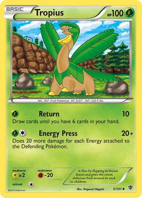 Tropius card from Plasma Blast
