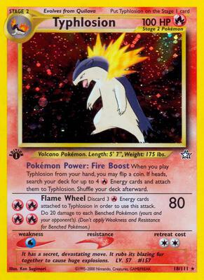 Typhlosion (18) card from Neo Genesis