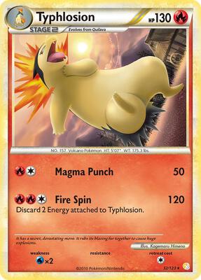 Typhlosion card from HeartGold SoulSilver