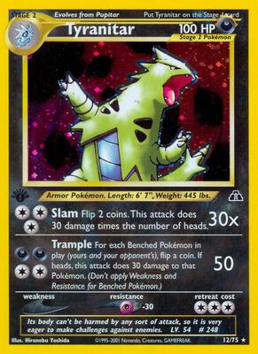 Tyranitar (12) card from Neo Discovery