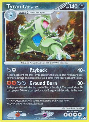 Tyranitar card from Mysterious Treasures