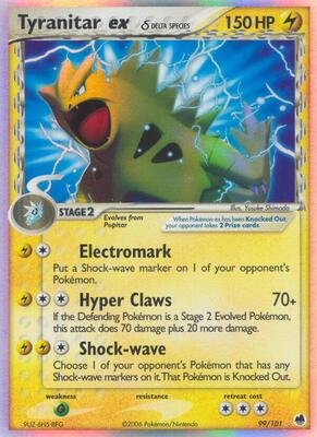 Tyranitar ex (Delta Species) card from EX Dragon Frontiers