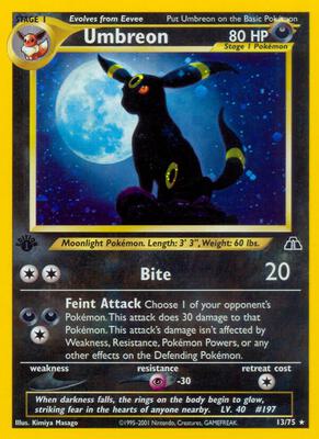 Umbreon (13) card from Neo Discovery