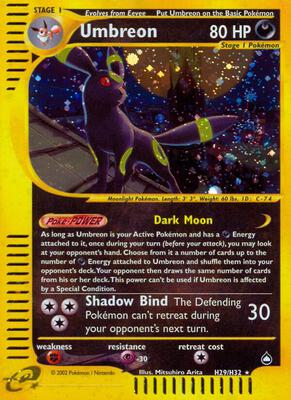 Umbreon (H29) card from Aquapolis