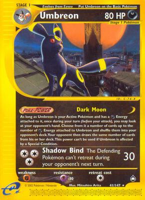 Umbreon card from Aquapolis