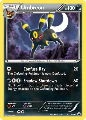 Umbreon (61) card from Dark Explorers