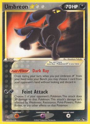 Umbreon Star card from POP Series 5