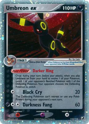Umbreon ex card from EX Unseen Forces