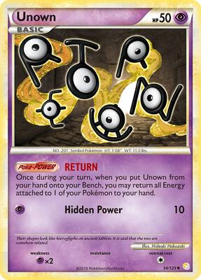 Unown (54) card from HeartGold SoulSilver