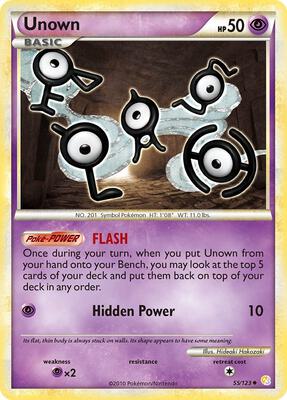 Unown (55) card from HeartGold SoulSilver