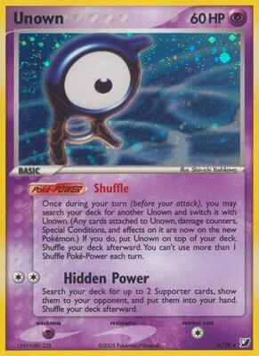 Unown (A) card from EX Unseen Forces