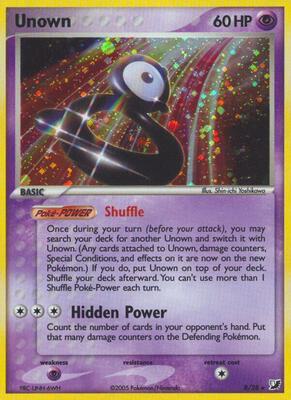Unown (B) card from EX Unseen Forces