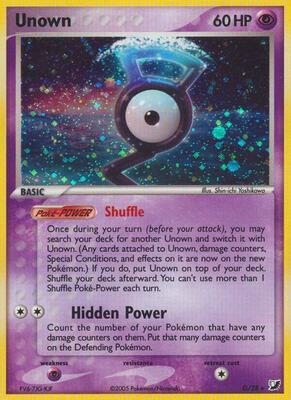Unown (G) card from EX Unseen Forces