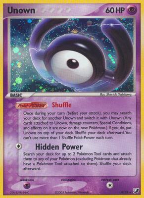 Unown (H) card from EX Unseen Forces