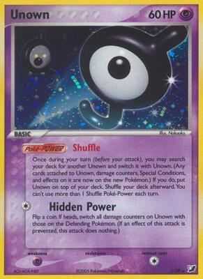 Unown (J) card from EX Unseen Forces