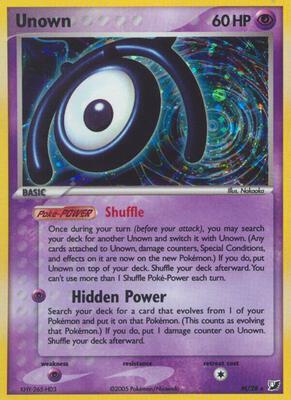 Unown (M) card from EX Unseen Forces
