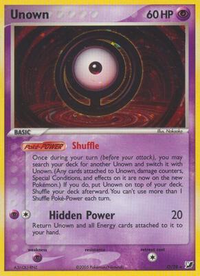 Unown (O) card from EX Unseen Forces