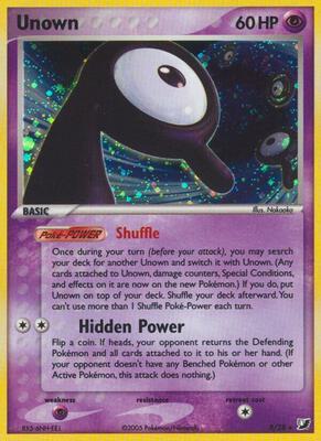 Unown (R) card from EX Unseen Forces