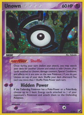 Unown (S) card from EX Unseen Forces