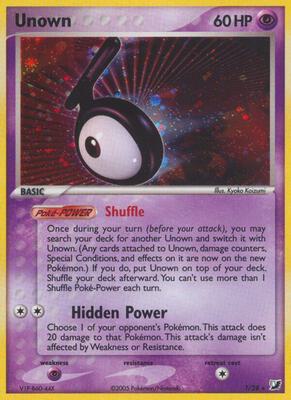 Unown (T) card from EX Unseen Forces