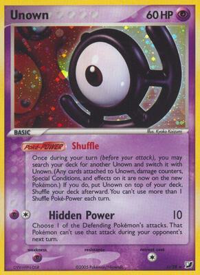 Unown (U) card from EX Unseen Forces