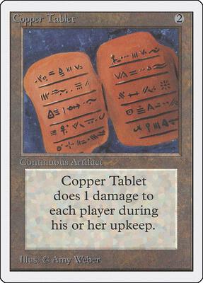 Copper Tablet card from Unlimited Edition