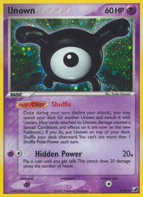 Unown (X) card from EX Unseen Forces