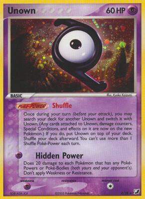 Unown (Z) card from EX Unseen Forces