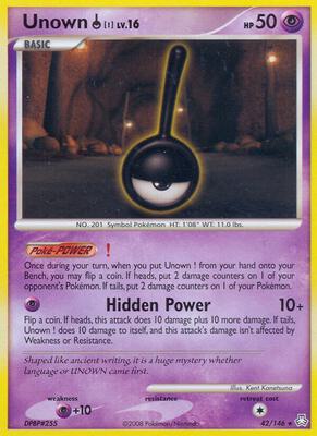 Unown (!) card from Legends Awakened