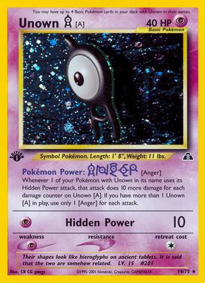 Unown [A] (14) card from Neo Discovery