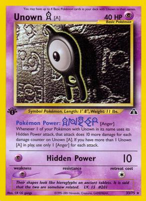 Unown [A] (33) card from Neo Discovery