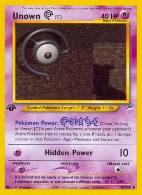 Unown [C] card from Neo Destiny