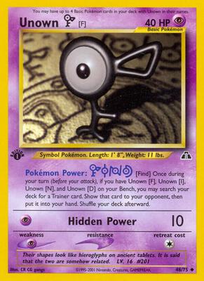 Unown [F] card from Neo Discovery