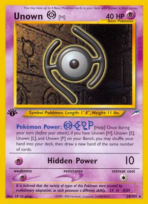 Unown [H] card from Neo Destiny