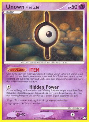Unown [I] card from Mysterious Treasures