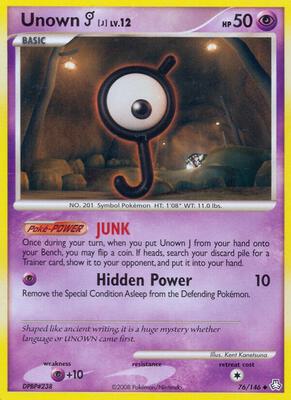 Unown (J) card from Legends Awakened