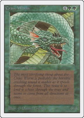Craw Wurm card from Unlimited Edition
