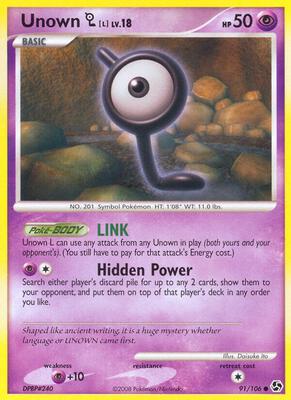 Unown [L] card from Great Encounters
