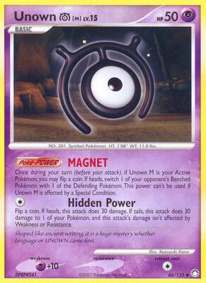 Unown [M] card from Mysterious Treasures